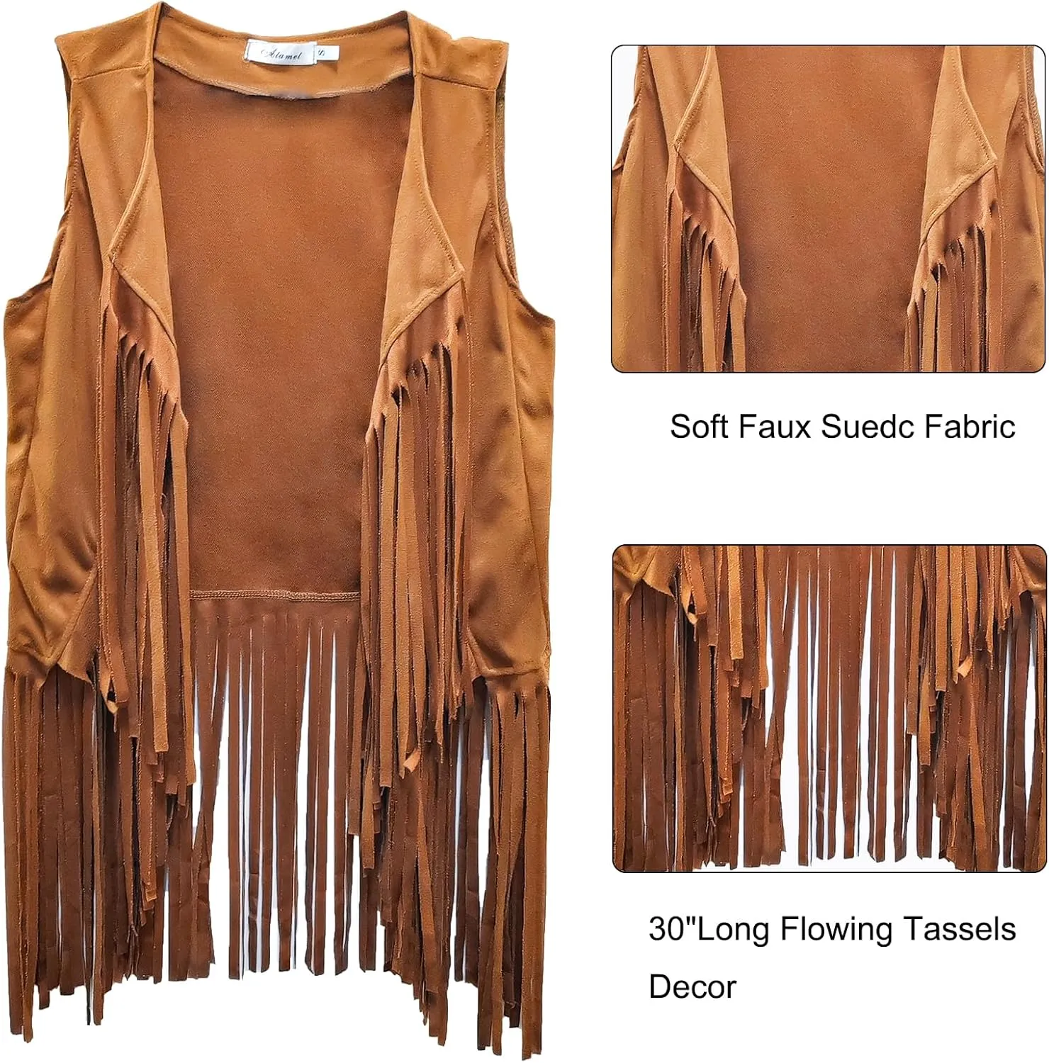 8 Pcs Girls Kids 60s 70s Hippie Costume Disco Outfits Fringe Vest Boho Bell Bottoms Hippie Outfits Accessories Set