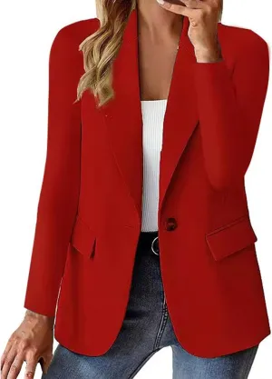 Blazers for Women 2025 Summer Open Front Long Sleeve Slim Fit Suit Jackets Lightweight Office Business Casual Jackets