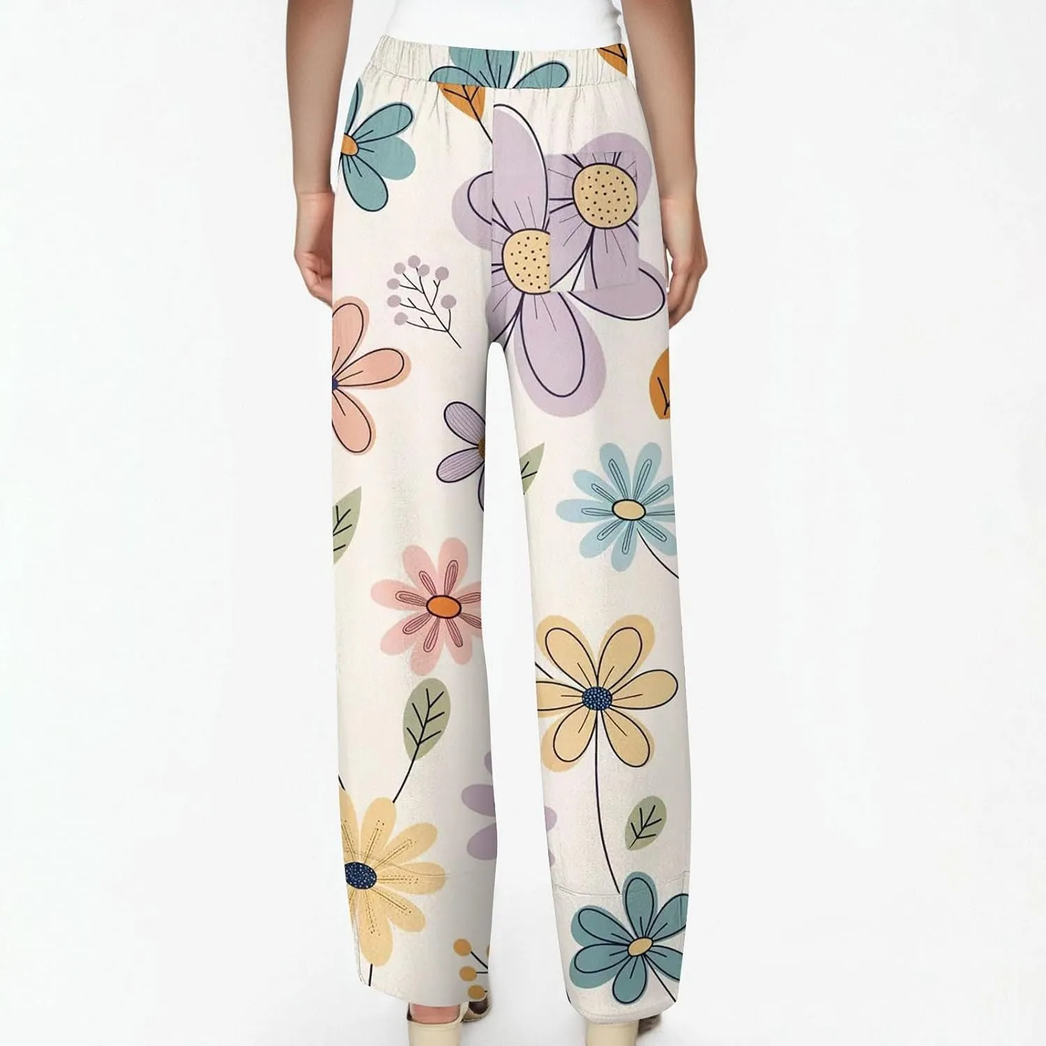 Chino Pants for Women Casual Fashion Boho High Waisted Flowy Summer Dressy 2025 Trousers