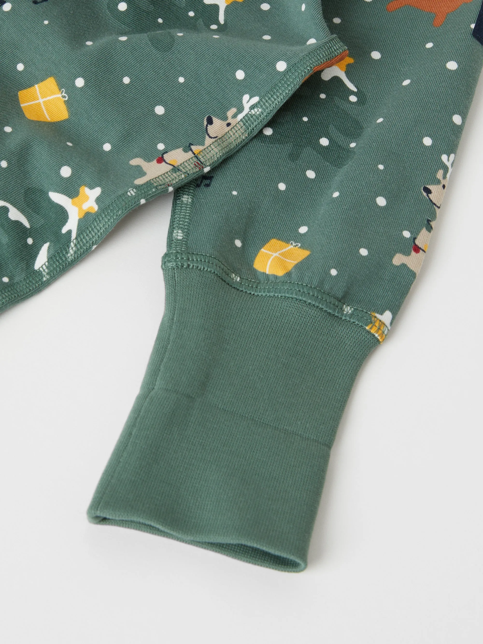 Christmas Print Baby Sleepsuit