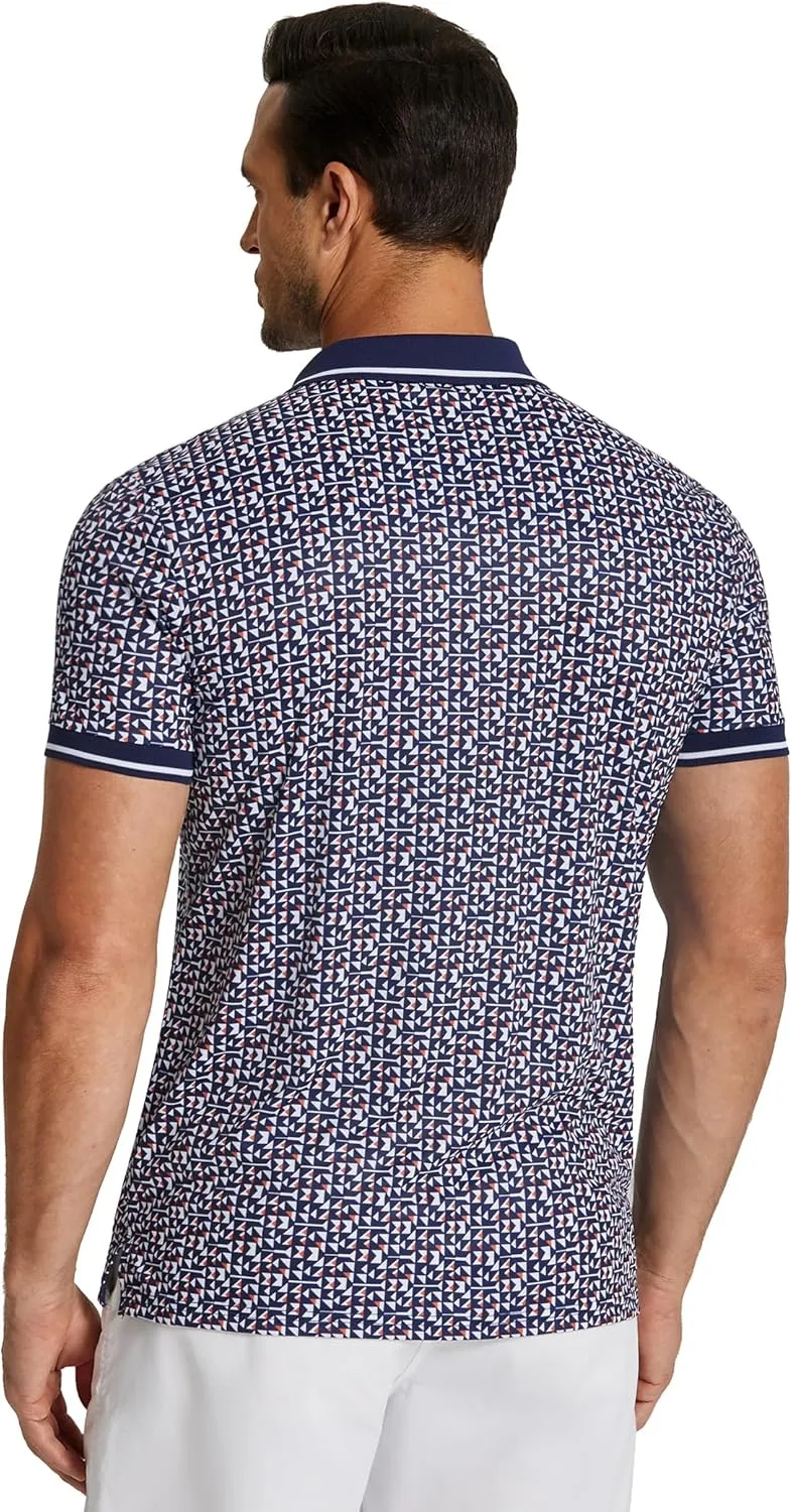 COOFANDY Men's Polo Shirts Short Sleeve Print Performance Golf Shirts Fashion Casual Beach Collared T-Shirts