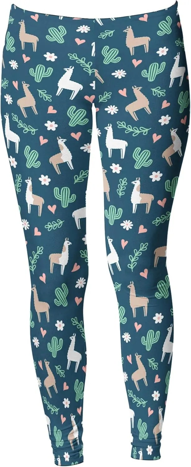 Crazy Dog T-Shirts Womens Funny Leggings Cute Elastic Tights for Ladies Workout Running Yoga Pants