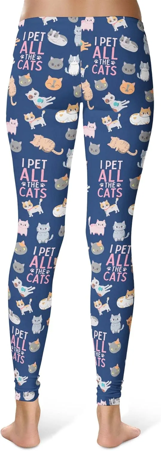 Crazy Dog T-Shirts Womens Funny Leggings Cute Elastic Tights for Ladies Workout Running Yoga Pants