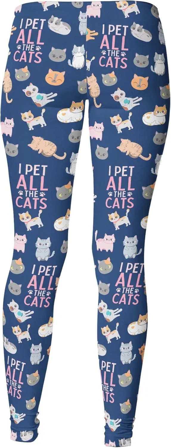 Crazy Dog T-Shirts Womens Funny Leggings Cute Elastic Tights for Ladies Workout Running Yoga Pants