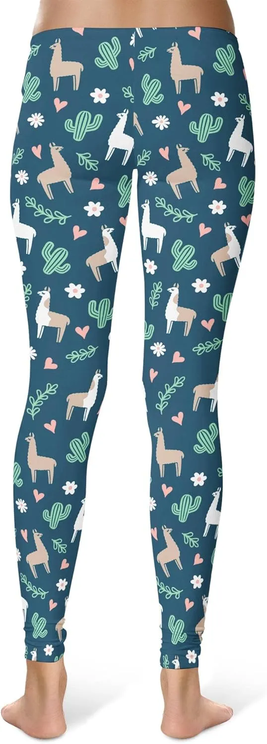 Crazy Dog T-Shirts Womens Funny Leggings Cute Elastic Tights for Ladies Workout Running Yoga Pants