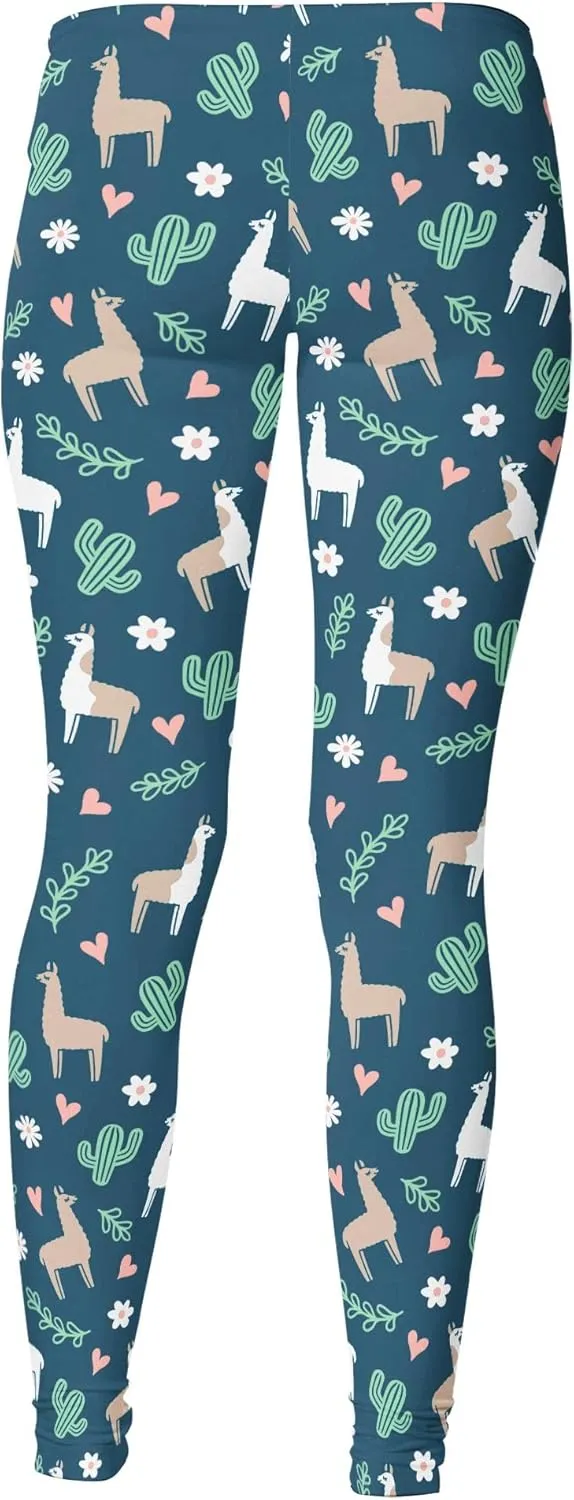Crazy Dog T-Shirts Womens Funny Leggings Cute Elastic Tights for Ladies Workout Running Yoga Pants