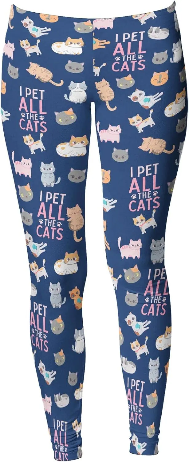 Crazy Dog T-Shirts Womens Funny Leggings Cute Elastic Tights for Ladies Workout Running Yoga Pants