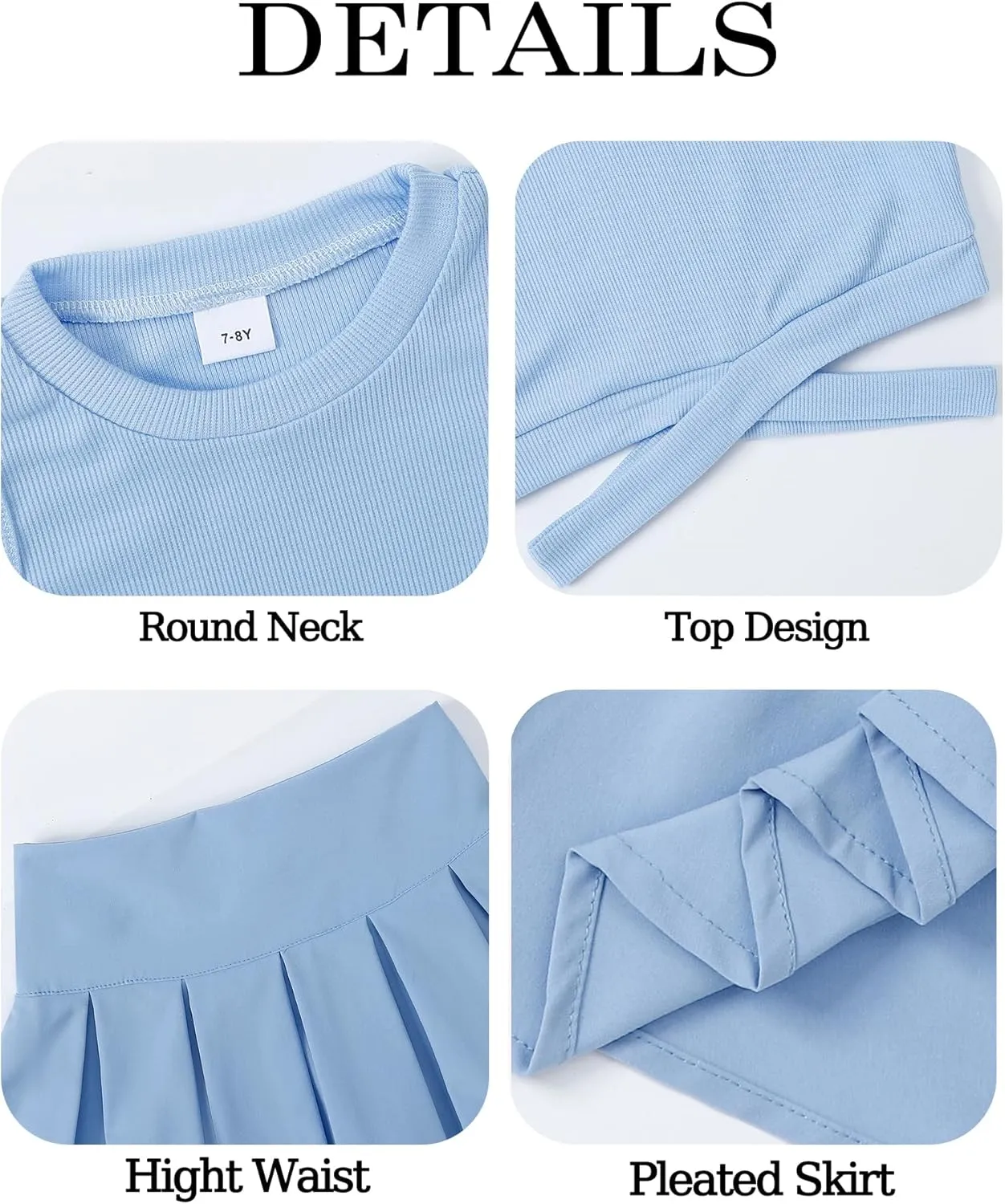 Cute Clothes for Girls Crisscross Crop Tank Top Pleated Skirt Tween Girl Trendy Summer Outfit Kid Clothing Set 7-14