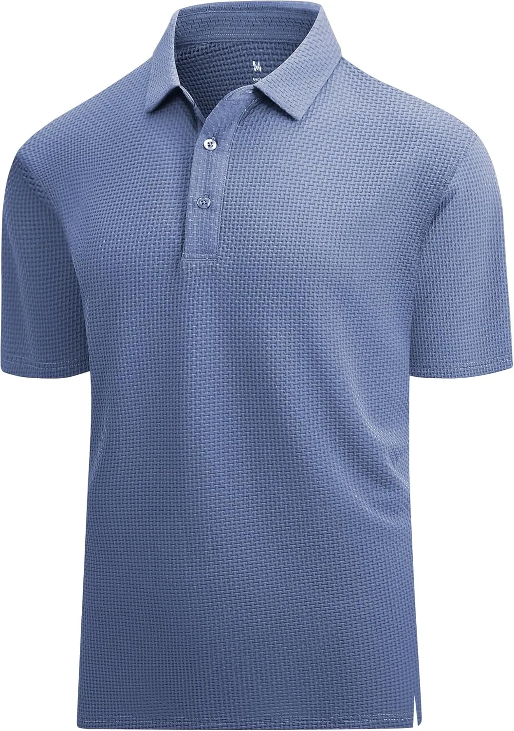 Esabel.C Bubble Men's Polo Shirts Short Sleeve Stretch Casual Jacquard Collared Golf Polo Shirts for Men