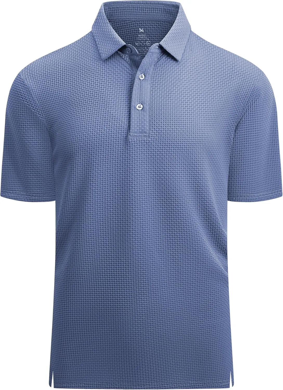 Esabel.C Bubble Men's Polo Shirts Short Sleeve Stretch Casual Jacquard Collared Golf Polo Shirts for Men