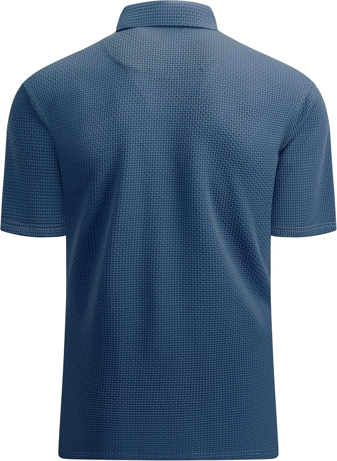 Esabel.C Bubble Men's Polo Shirts Short Sleeve Stretch Casual Jacquard Collared Golf Polo Shirts for Men