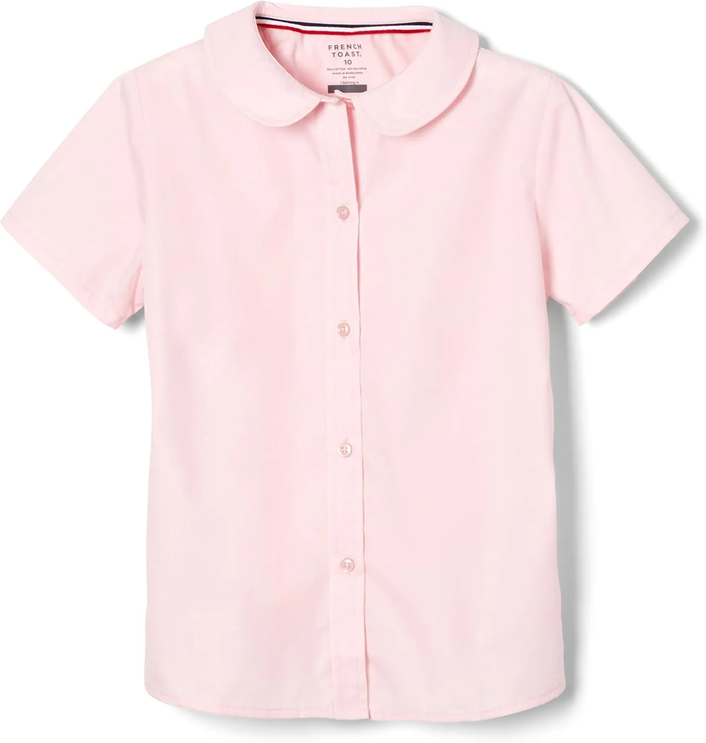 French Toast Girl's Short Sleeve Peter Pan Collar Blouse (Standard and Plus)