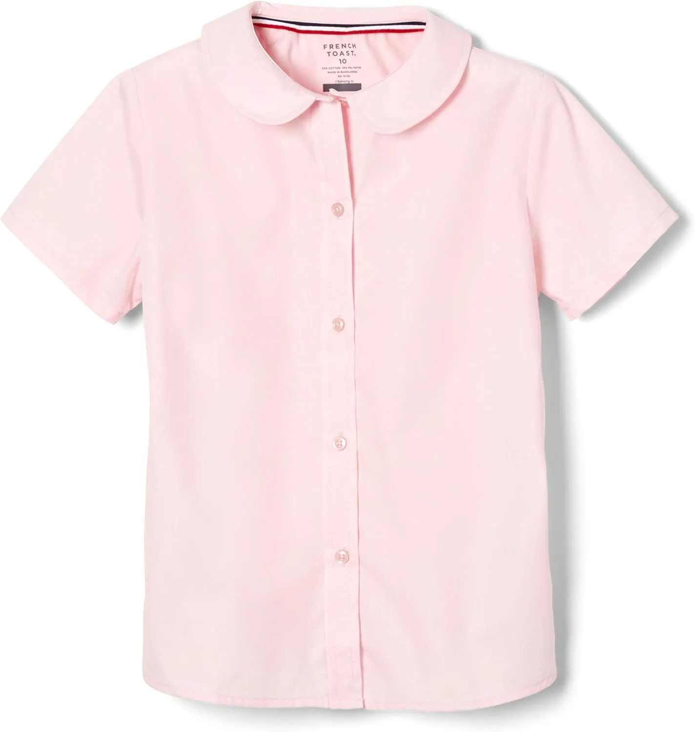French Toast Girl's Short Sleeve Peter Pan Collar Blouse (Standard and Plus)