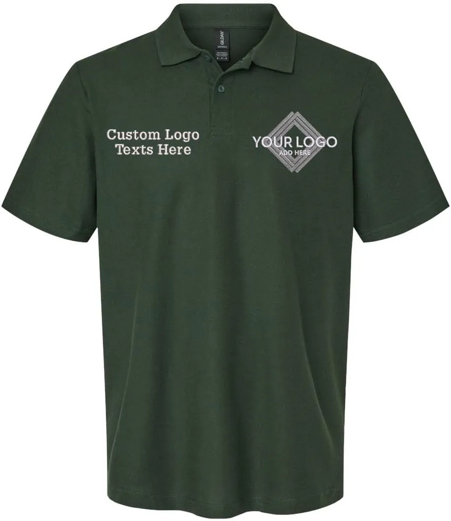 INK STITCH Men 64800 Custom Embroidery Logo Texts Cotton Pique Polo Shirts