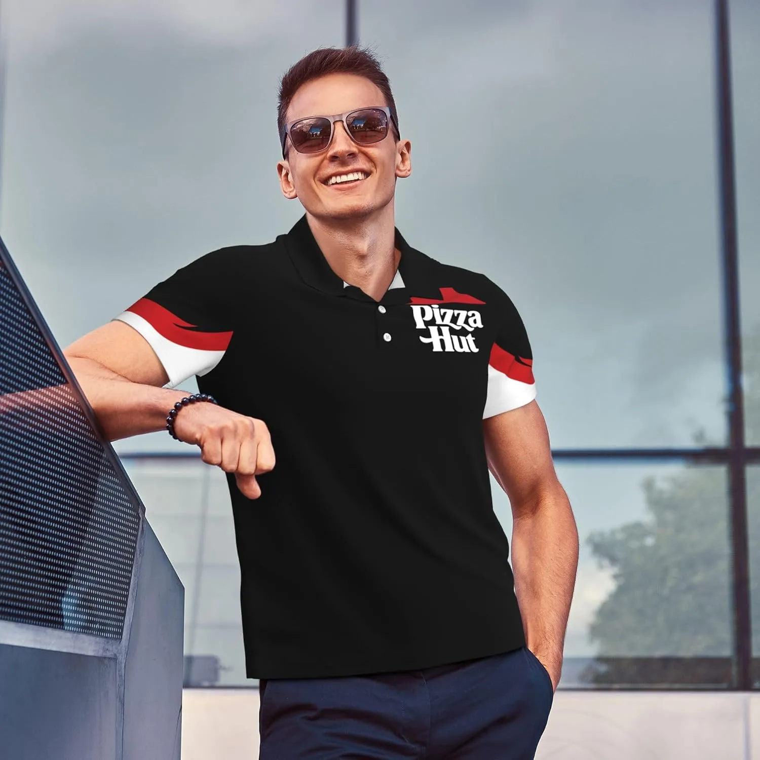 Mens Polo T-Shirt Short Sleeve Crew Neck T Shirts for Men Work Uniform Funny Clothes
