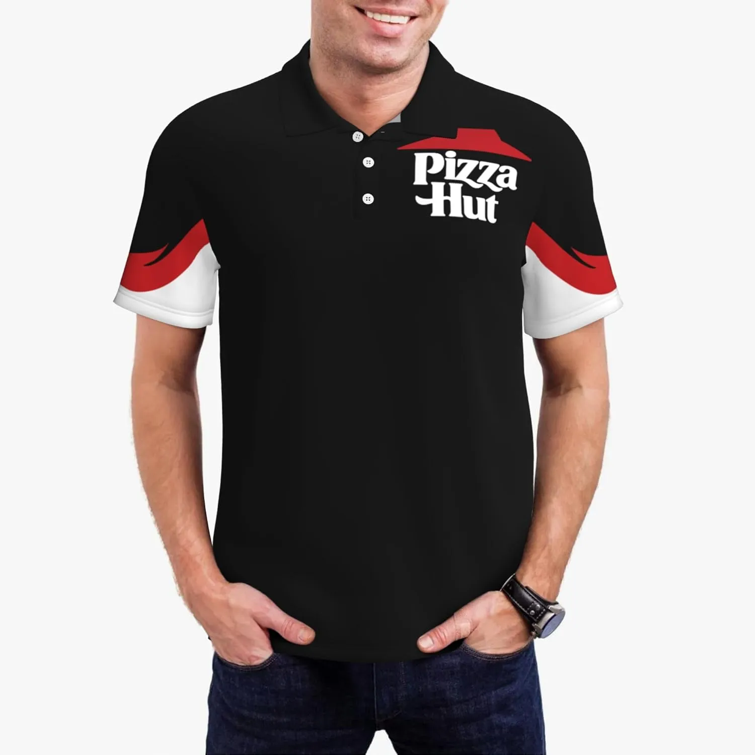 Mens Polo T-Shirt Short Sleeve Crew Neck T Shirts for Men Work Uniform Funny Clothes