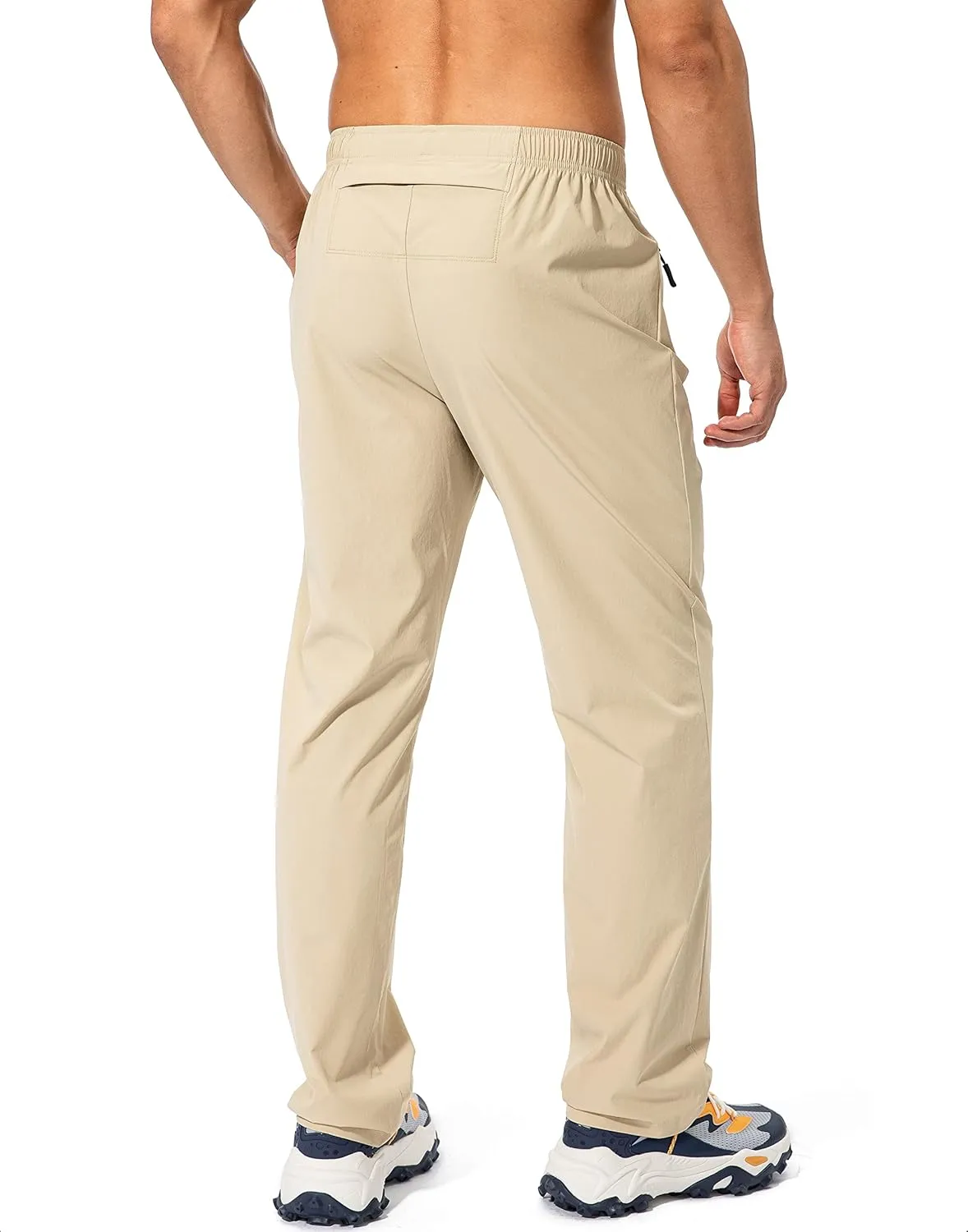 Pudolla Men's Workout Athletic Pants Elastic Waist Jogging Running Pants for Men with Zipper Pockets