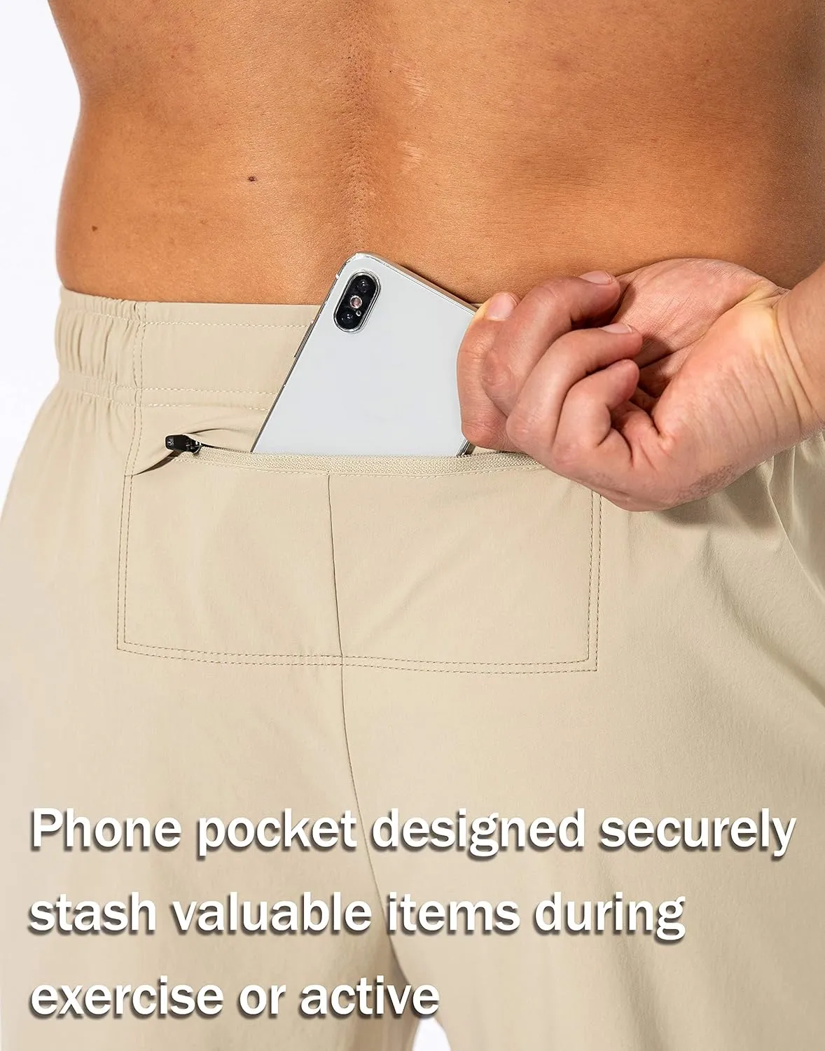 Pudolla Men's Workout Athletic Pants Elastic Waist Jogging Running Pants for Men with Zipper Pockets