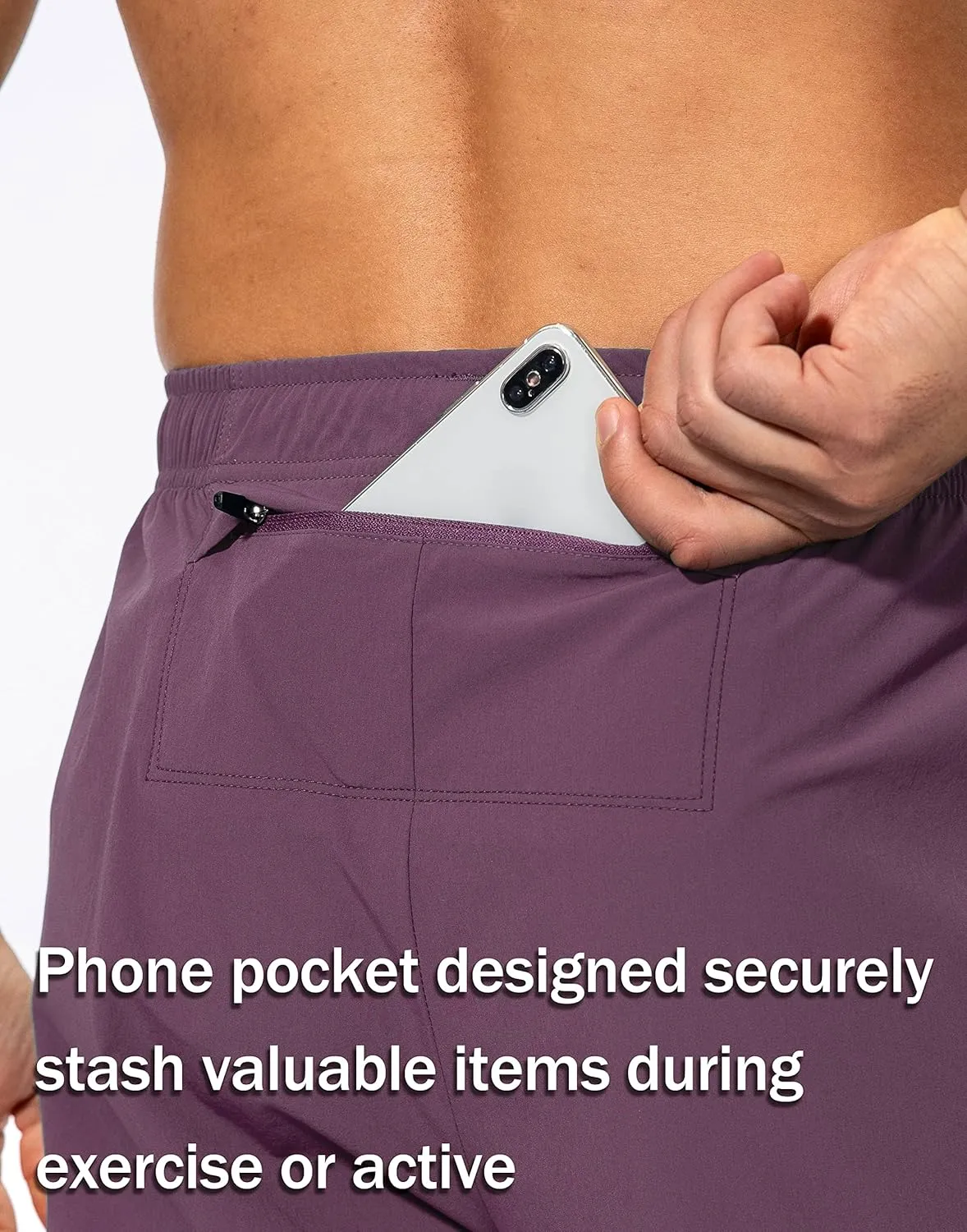 Pudolla Men's Workout Athletic Pants Elastic Waist Jogging Running Pants for Men with Zipper Pockets