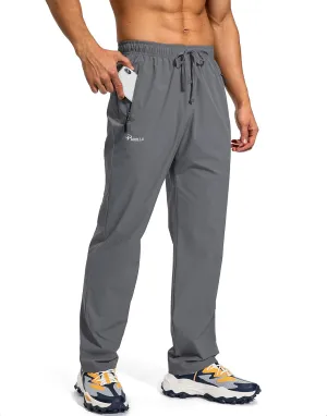 Pudolla Men's Workout Athletic Pants Elastic Waist Jogging Running Pants for Men with Zipper Pockets
