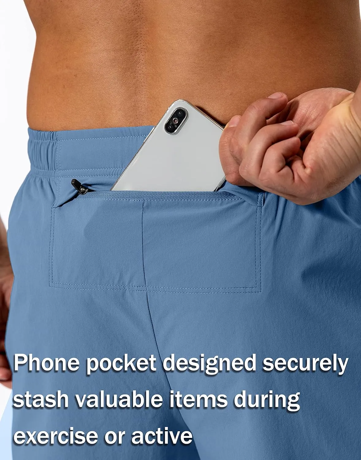 Pudolla Men's Workout Athletic Pants Elastic Waist Jogging Running Pants for Men with Zipper Pockets