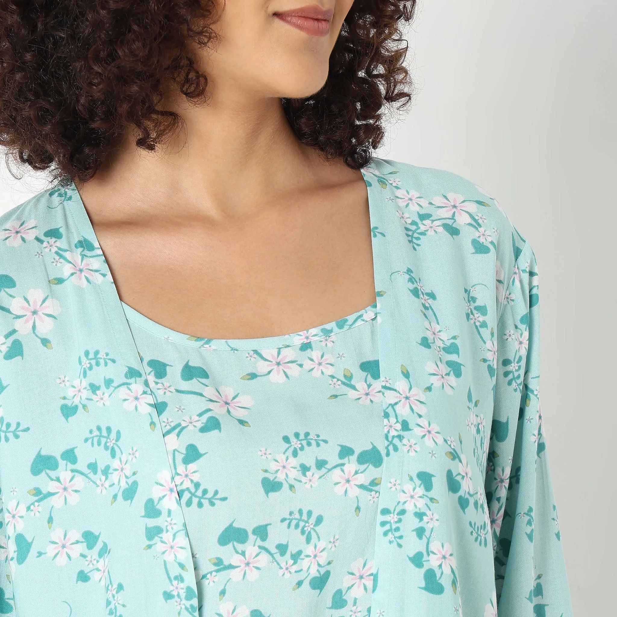 Regular Fit Tropical Sleepwear Lounge Shrug