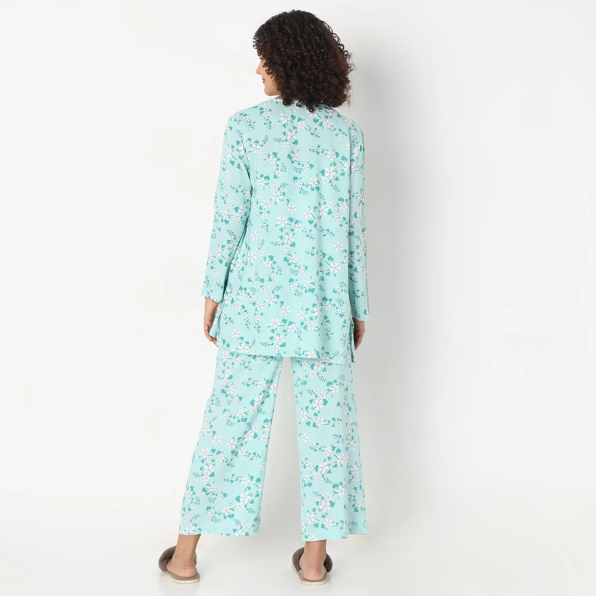 Regular Fit Tropical Sleepwear Lounge Shrug