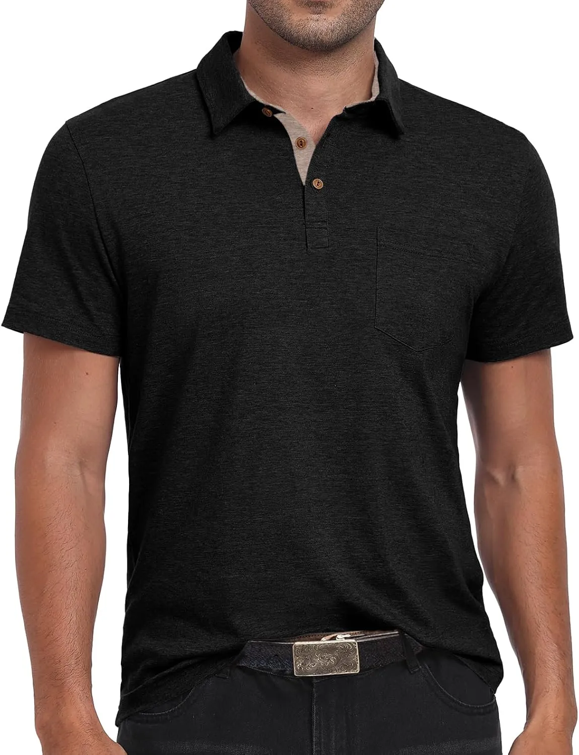 Sailwind Men's Cotton Polo Shirts Short Sleeve Casual Summer Shirts Classic Collared Golf Shirt with Pocket