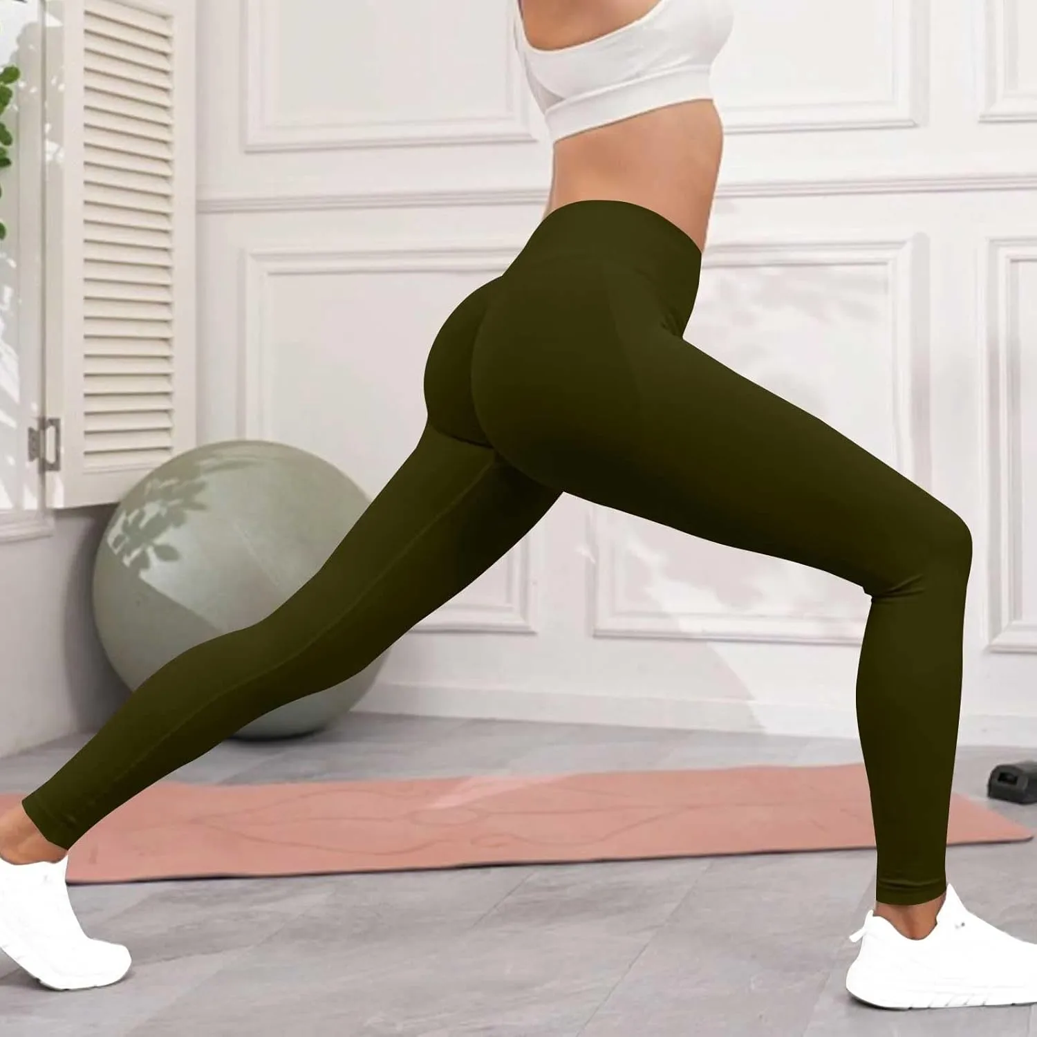 Scrunch Butt Lifting Leggings for Women Impact Gym Seamless Workout Leggings Mid Low Waist Tummy Control Yoga Pants