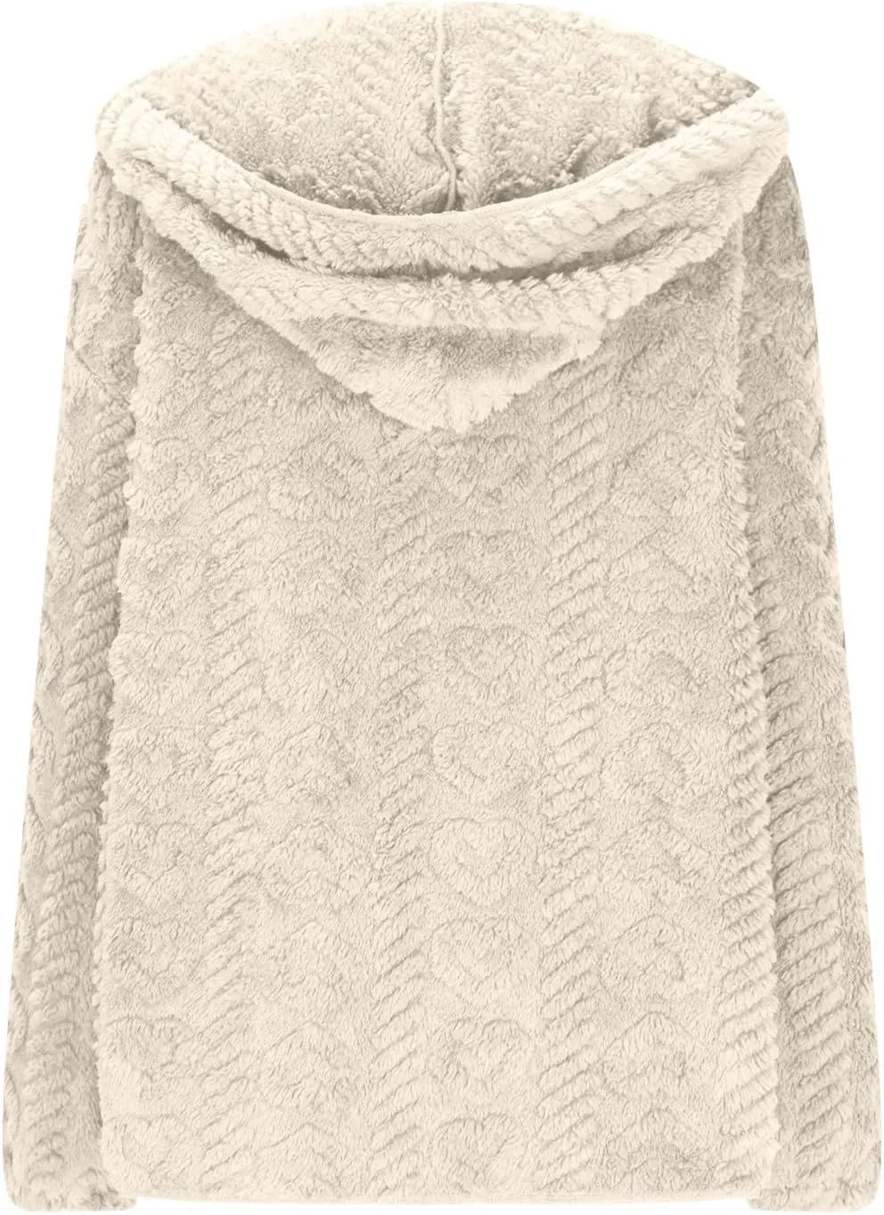 Sherpa Jacket Women Teddy Bear Fleece Jacket Oversized Open Front Hooded Cardigan Fuzzy Sweater Coats with Pockets