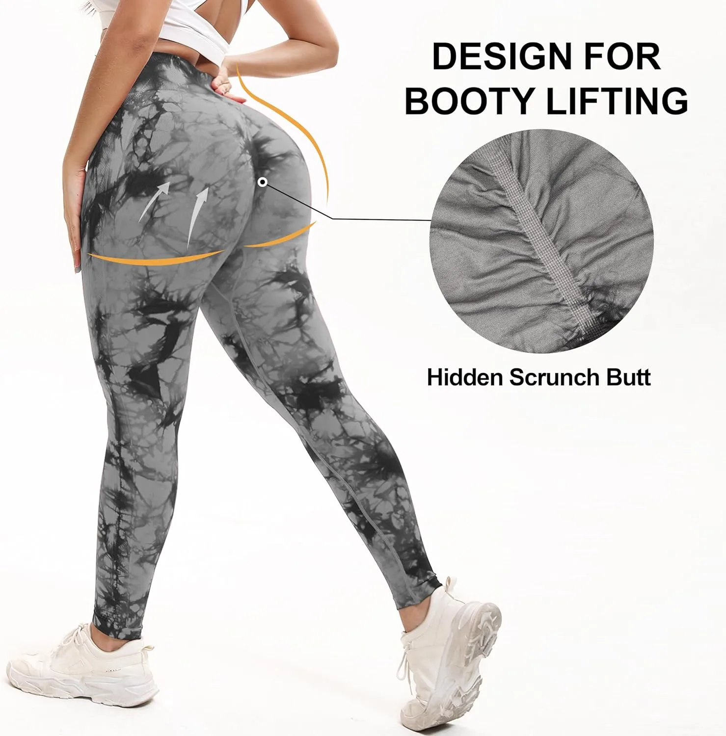 Tie Dye High Waisted Seamless Women's Yoga Leggings Soft Tummy Control Workout Leggings for Gym Athletic