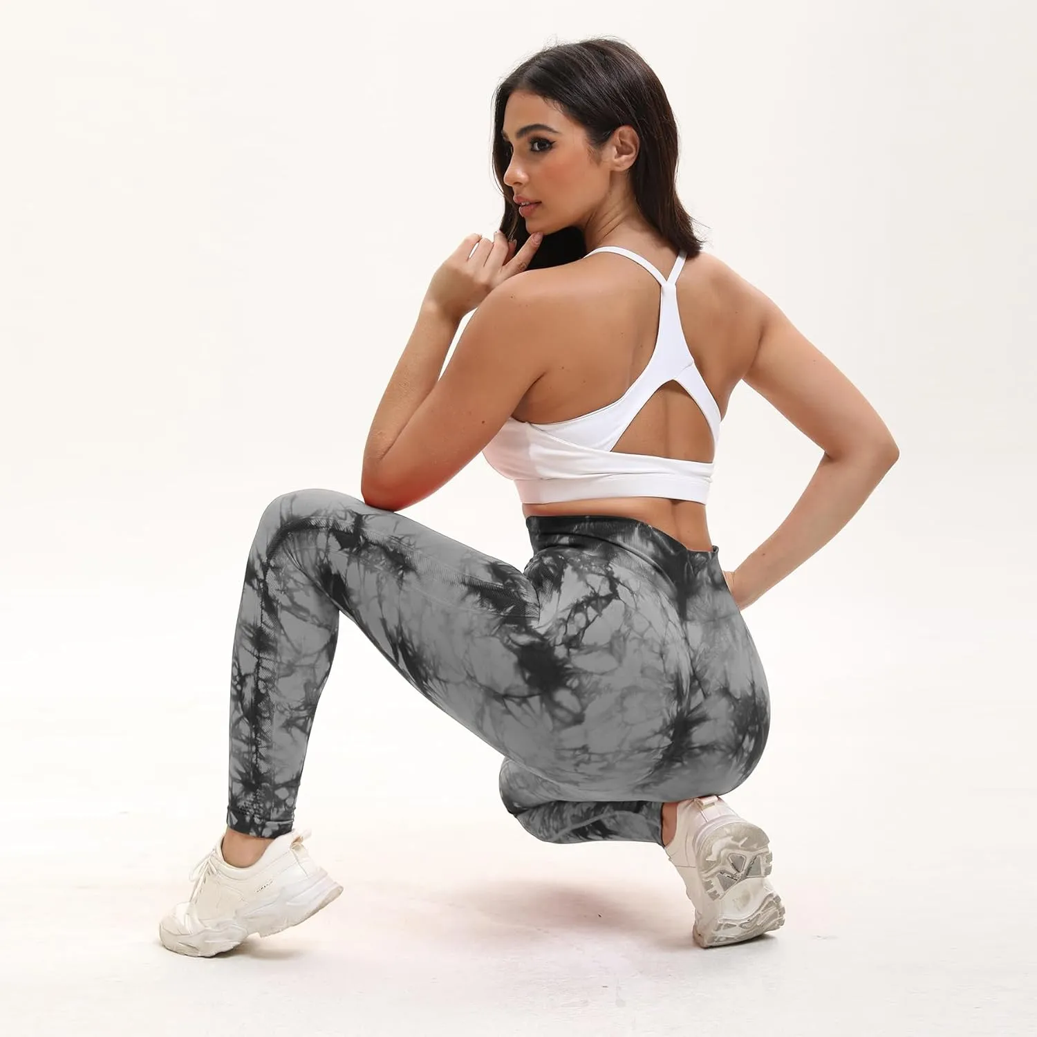 Tie Dye High Waisted Seamless Women's Yoga Leggings Soft Tummy Control Workout Leggings for Gym Athletic