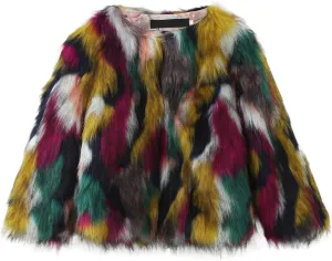 Winter Warm Coats for Girls Elegant Faux Fr Coat Furry Faux Jacket Long Sleeve Outerwear Long Winter Jackets for Girls