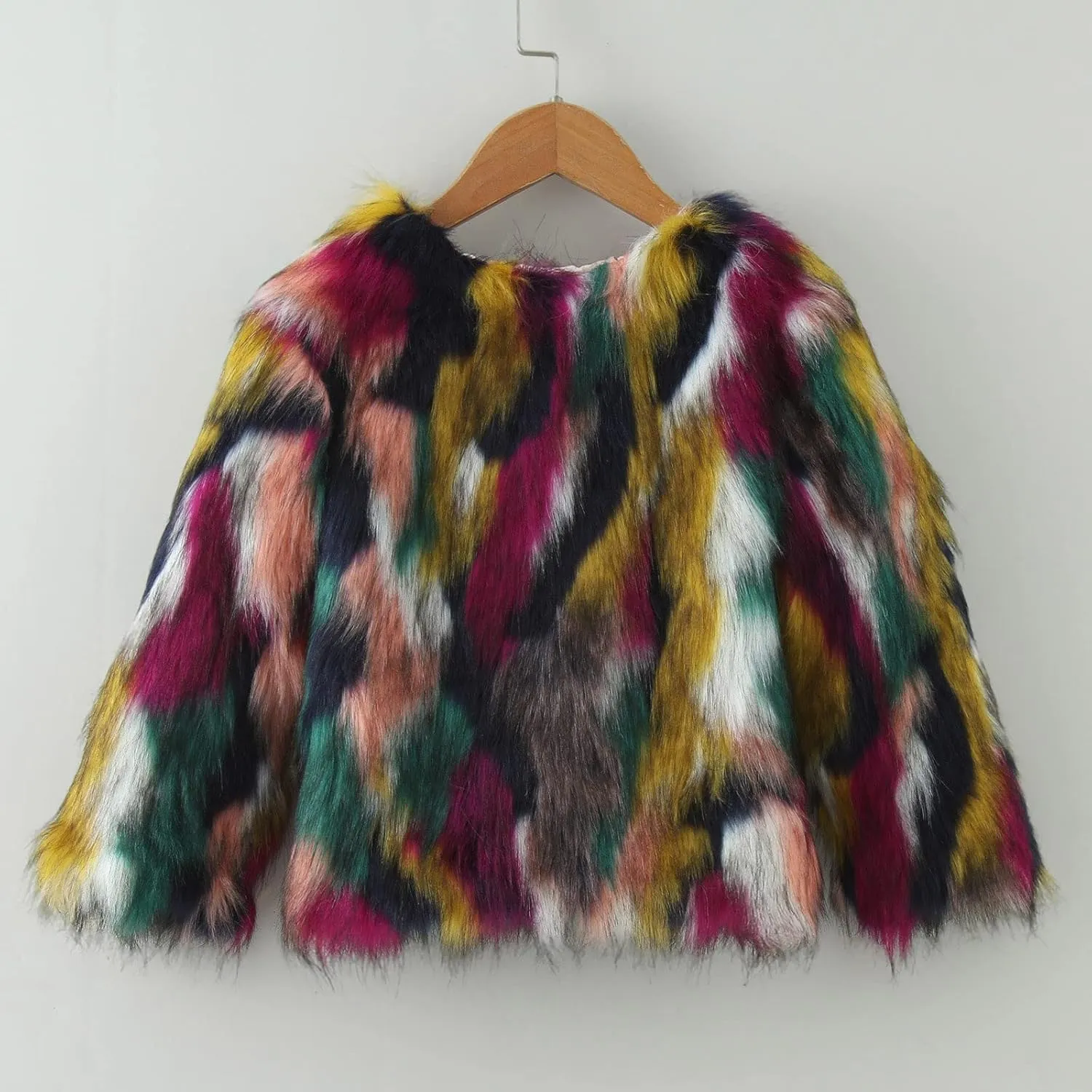 Winter Warm Coats for Girls Elegant Faux Fr Coat Furry Faux Jacket Long Sleeve Outerwear Long Winter Jackets for Girls