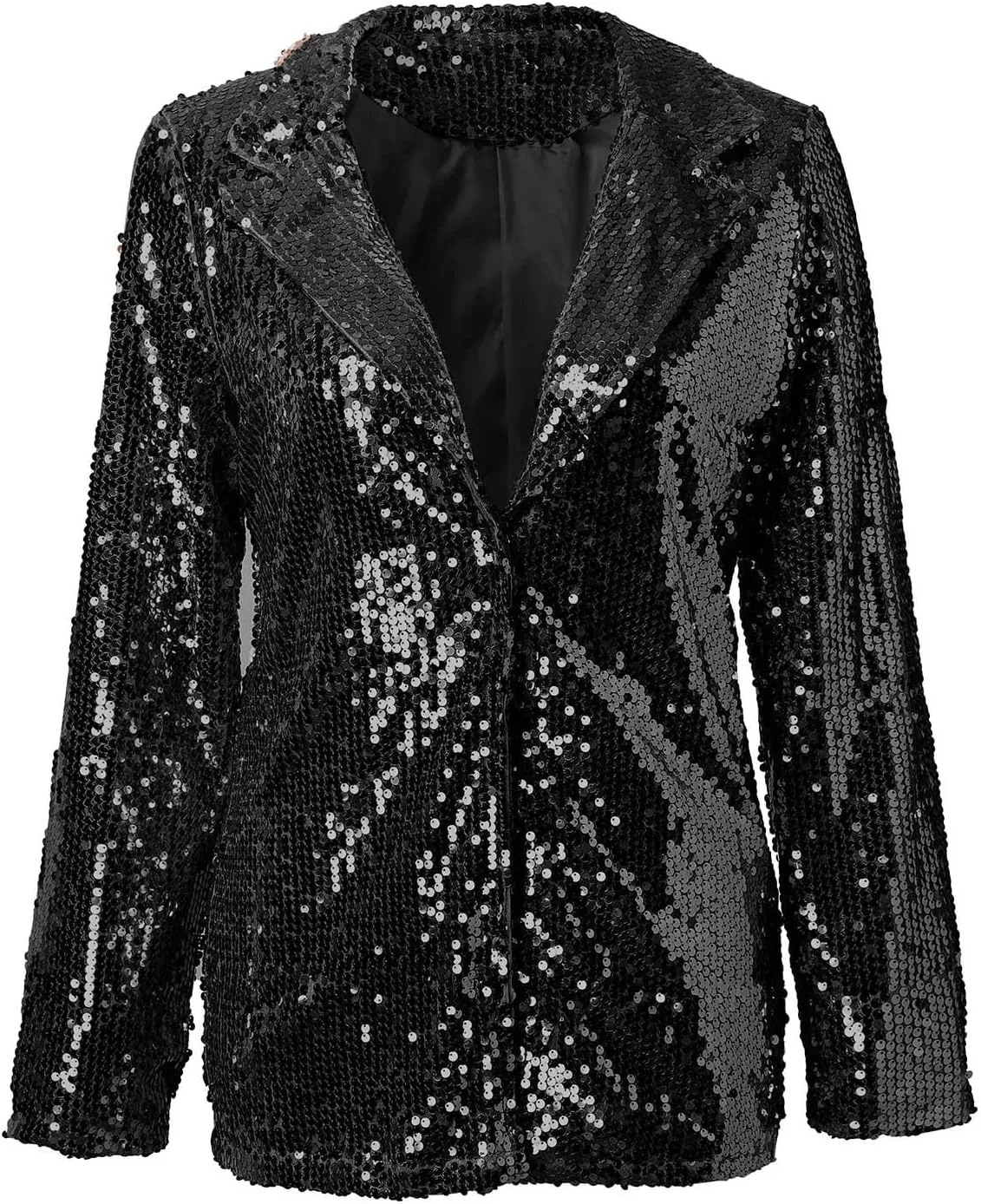 Women Sequins Blazer Sequin Jacket Casual Long Sleeve Glitter Party Shiny Lapel Coat Jacket Women Plus Size