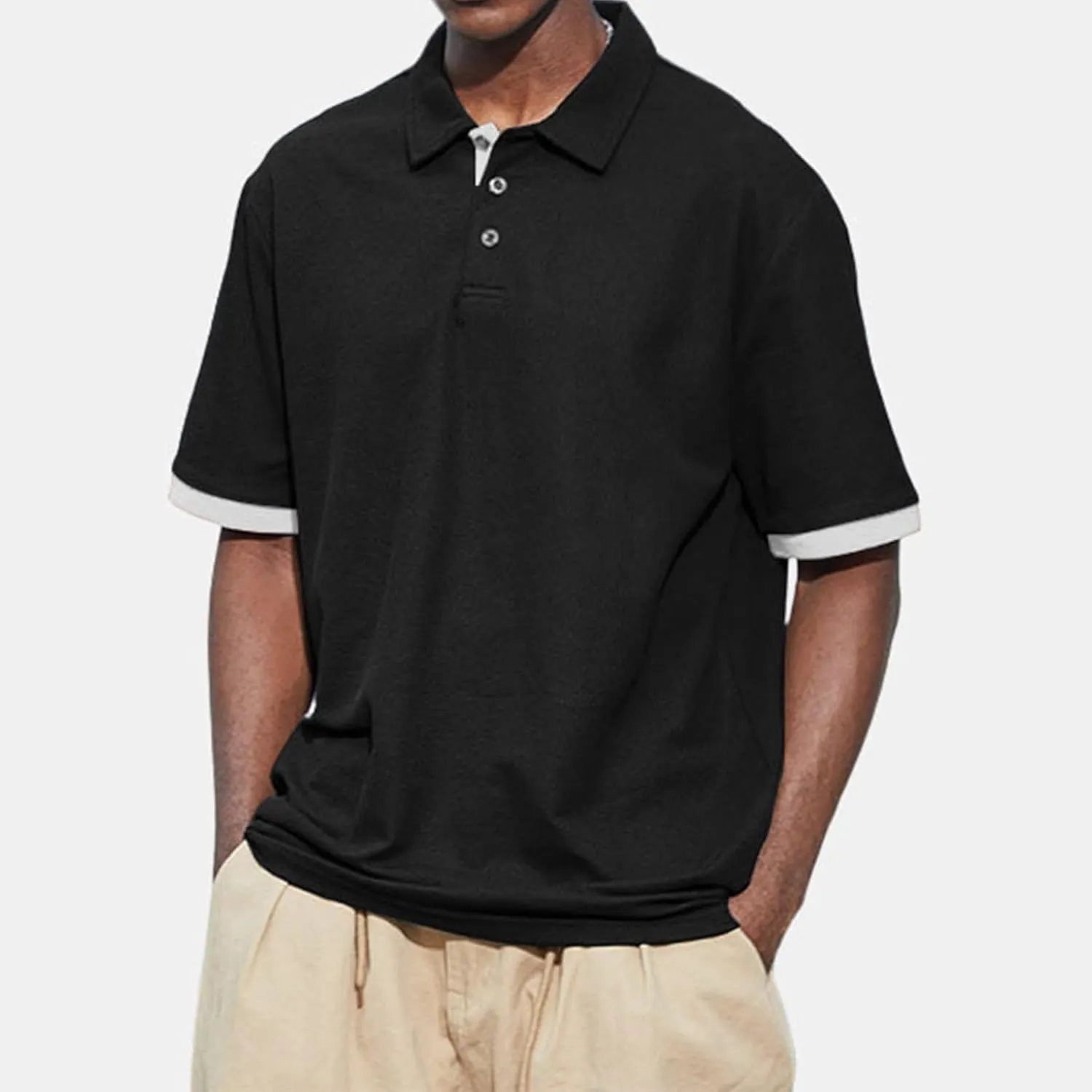 Ymosrh Men's Summer Golf Polo Shirts Short Sleeve Tennis Shirts Casual T-Shirts Work Business Shirts, M-4XL